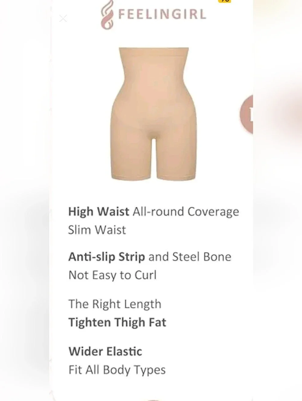 FeelinGirl Tummy Control Shapewear Shorts Shaper for Women High-Waisted XS/S